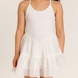 Old Navy 10-12 NWOT ballet White Sleeveless Dress with Tiered Skirt